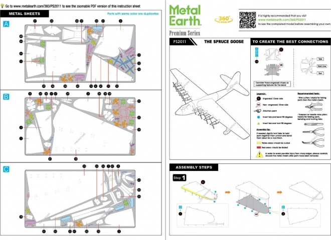 Metal Earth 3D puzzle Premium série: Lietadlo Spruce Goose