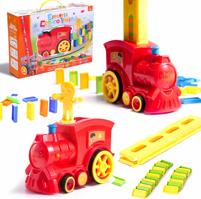 Domino vláčik s 80 dielmi – Červený
