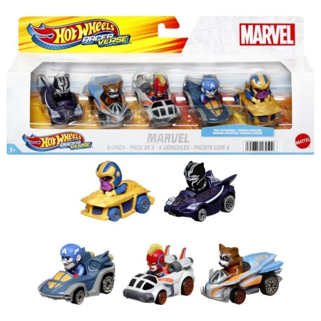 Hot Wheels Racerverse Marvel Sada 5 Autíčok