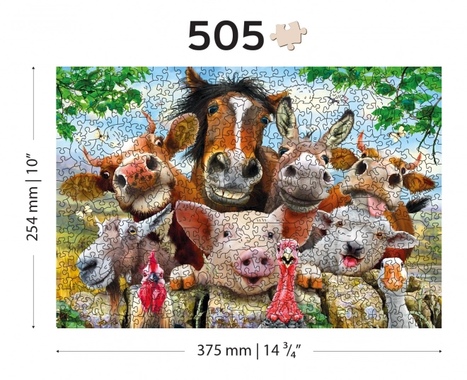 Drevené puzzle život na farme 2v1