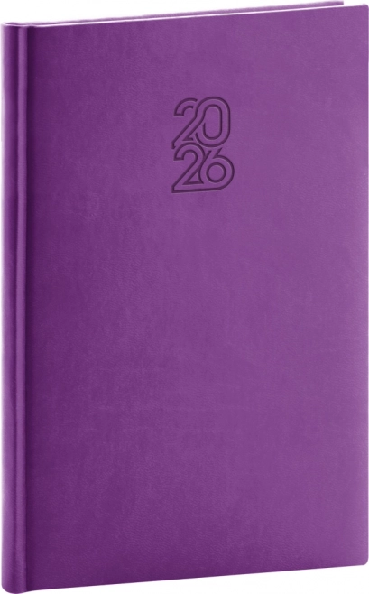 Týždenný diár NOTIQUE fialová 2026, 15 x 21 cm