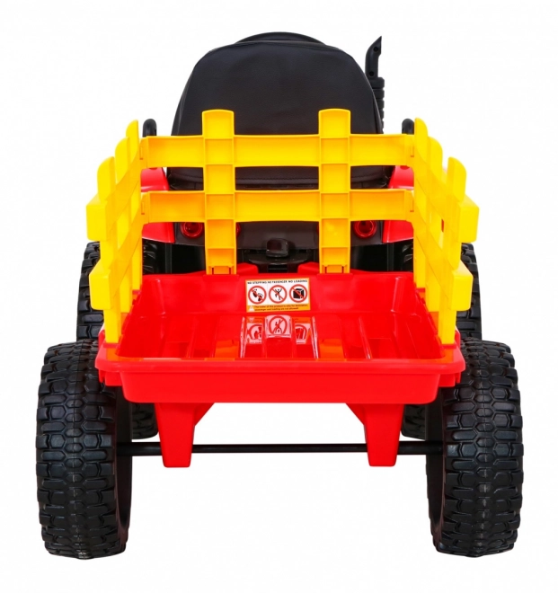 Pojazd traktor s prívesom Červený