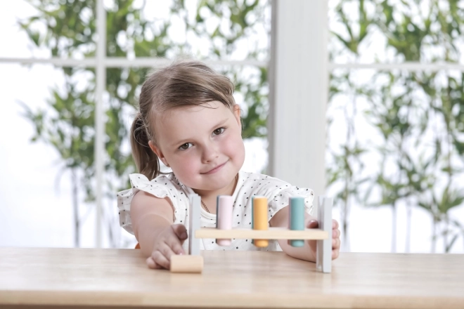 VIGA PolarB Drevená lavička s kladivkom – Montessori hračka