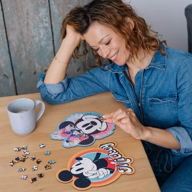 Puzzle drevené kontúrové Štýlová Minnie Mouse