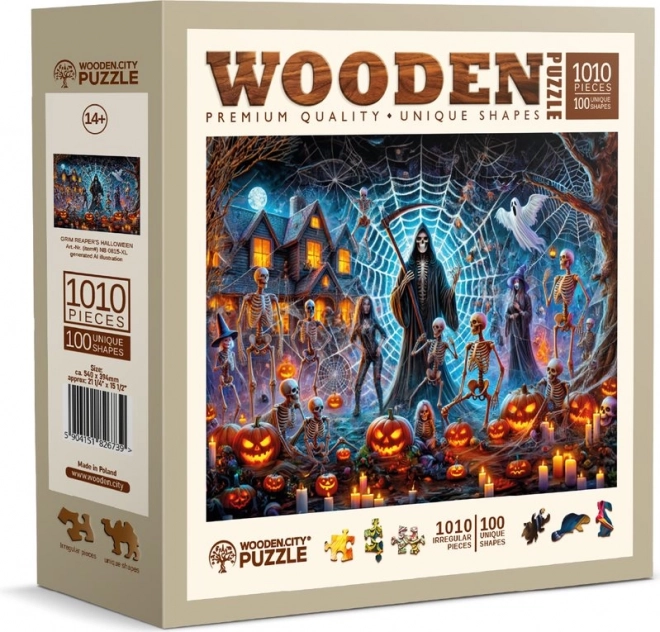 Drevené puzzle Halloweenský pán smrti