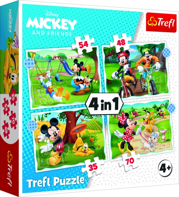 Trefl Puzzle Mickey Mouse: Krásny deň 4v1