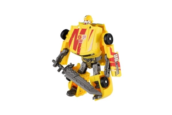 Žltý transformer robot 14 cm