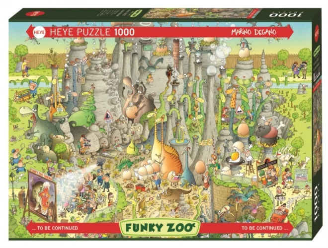 Heye Puzzle Šílená ZOO: Expozícia Jurský svet 1000 dielikov