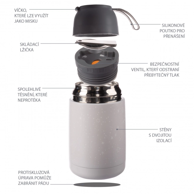 Termoska S Květinovým Designom So Silikónovým Držiakom 620 Ml