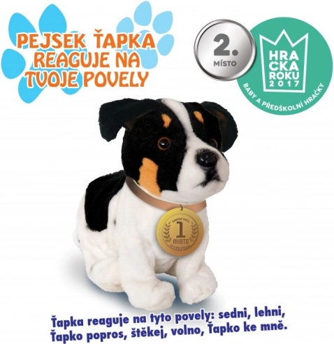 Interaktívny psíček Ťapka 23 cm čiernobiely