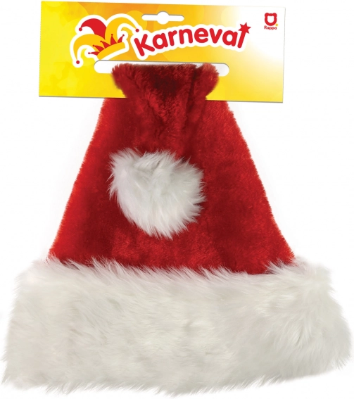Vianočná čiapka červená s bielym lemom