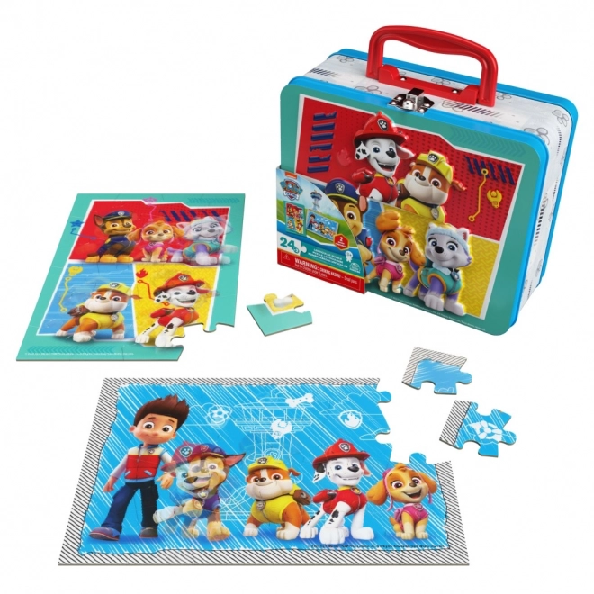 Puzzle Tlapková patrola 3D v plechovej krabičke