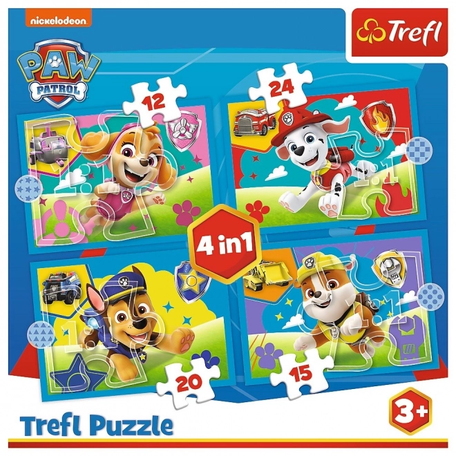 Puzzle 4v1 Bežiaci psíci Paw Patrol