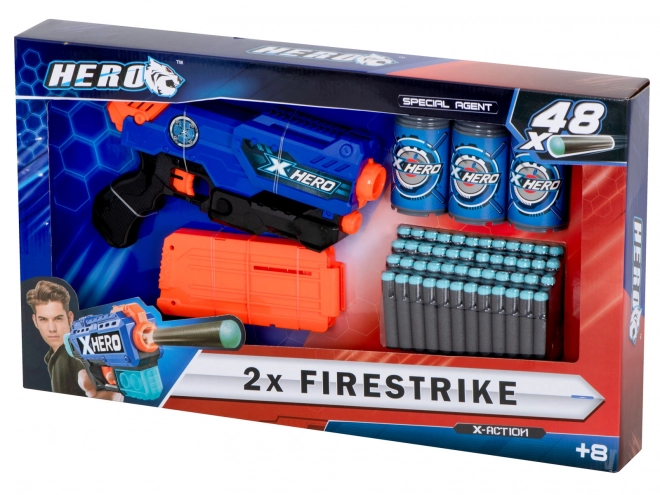 Guľomet na penové šípky NERF + zásobník + 3 terče + 48 šípok