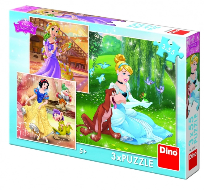 Puzzle Disney Princezné 3x55