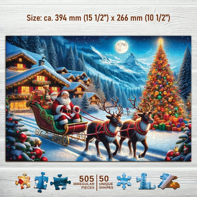 Drevené puzzle Santove sane 505 dielikov od Wooden City