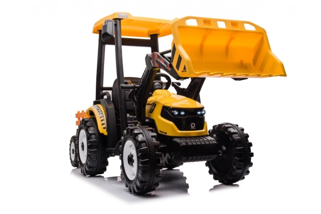 Detský traktor s prívesom žltý