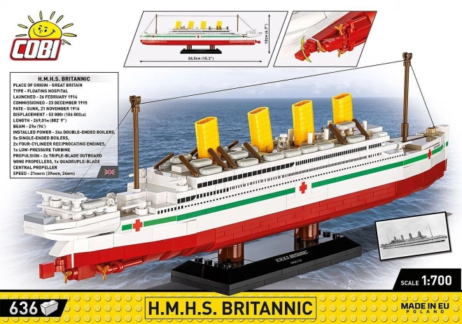 Model zaoceánskeho parníka H.M.H.S. Britannic v mierke 1:700