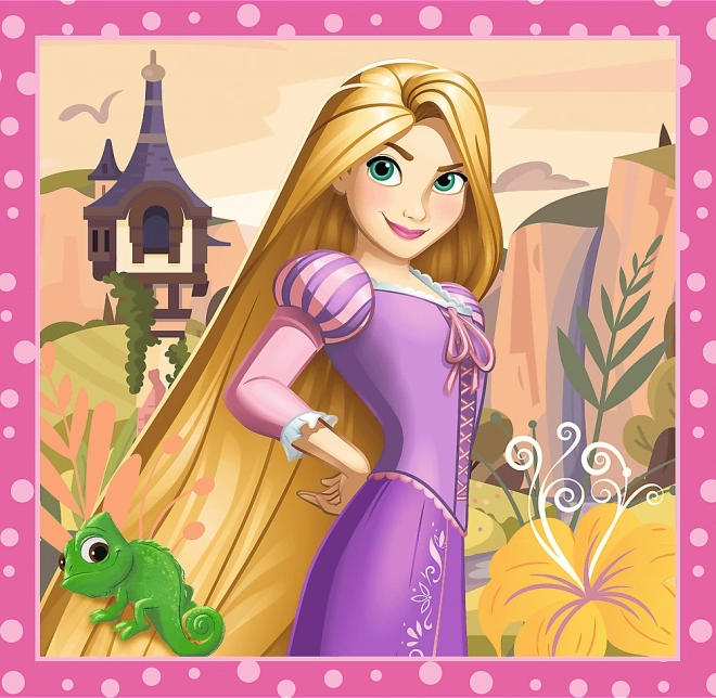 Puzzle 3v1 Disney princezné Krásne kvety