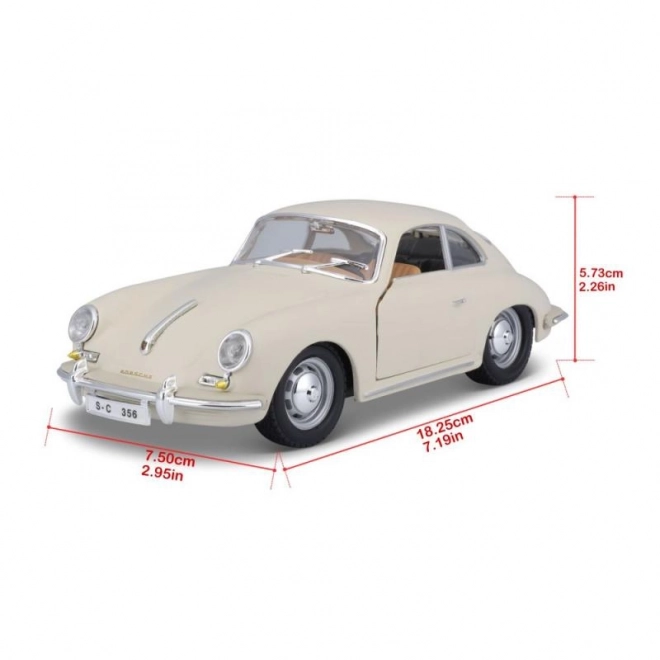 Kovový model Porsche 356B Coupe (1961) Ivory v mierke 1:24