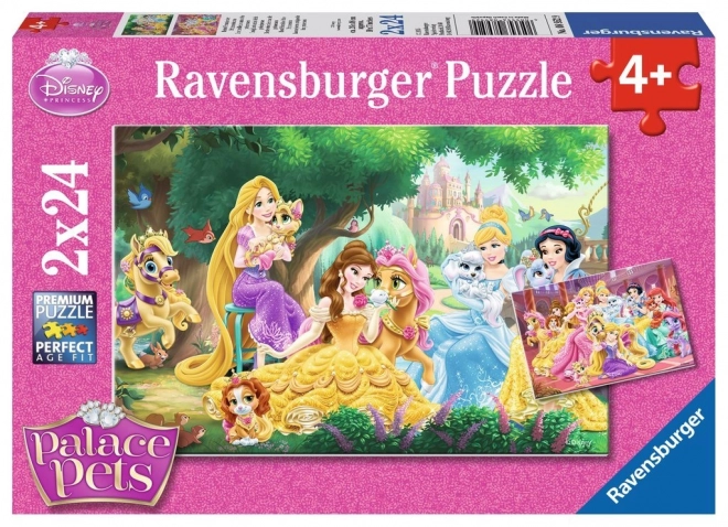 Puzzle Disney Princezné a ich zvieratká 2x24 dielikov