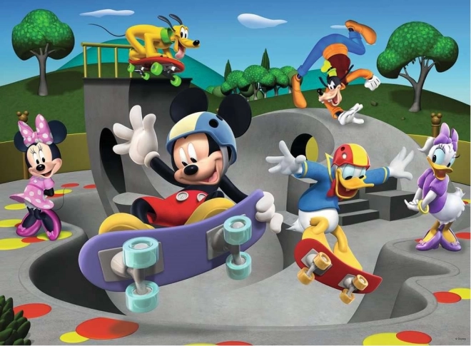 Puzzle Mickey & Minnie v skateparku