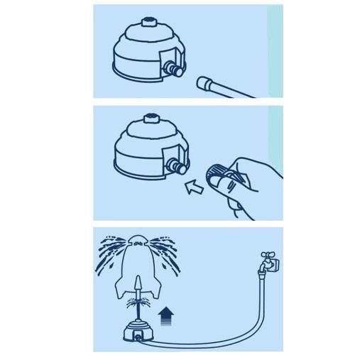 Záhradný postrekovač pre deti v tvare rakety