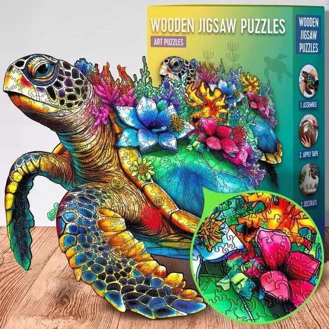Drevené puzzle korytnačka 300 dielikov