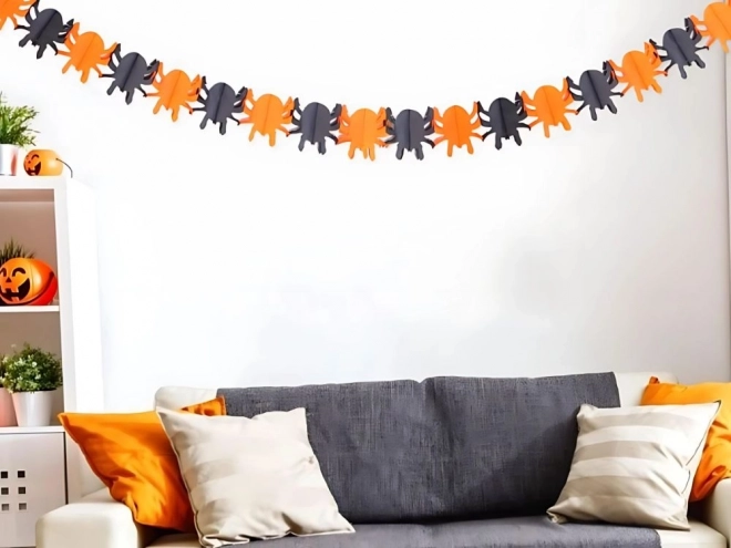 Halloweenska papierová girlanda dýňa/pavúk 3 metre