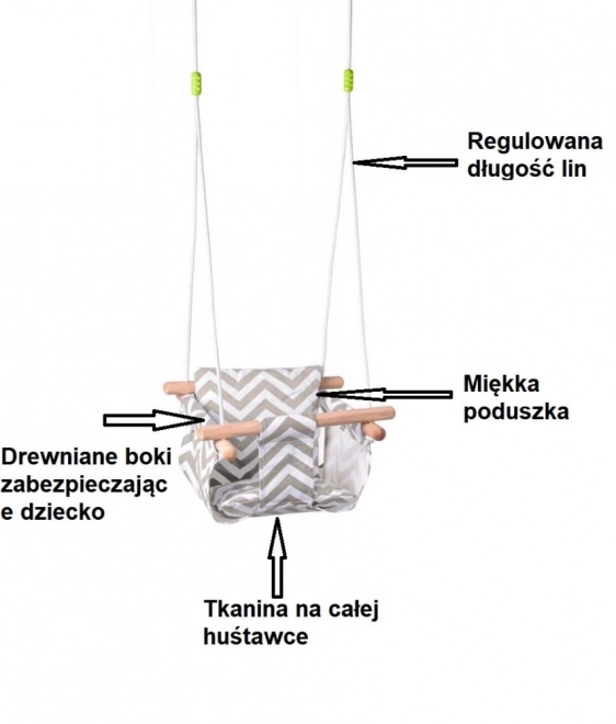 Textilná hojdačka pre batoľa