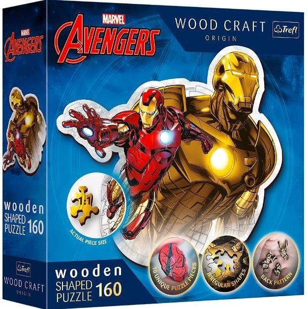 Drevené Puzzle Odvážny Iron Man