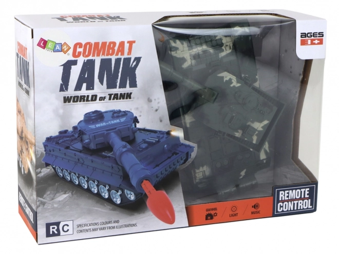 Zelený diaľkovo ovládaný vojenský tank RC