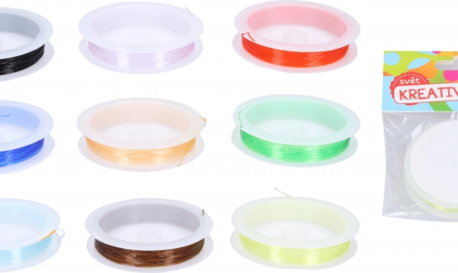 Elastické farebné lanko na koráliky 0,6 mm, 7 m (9 farieb)