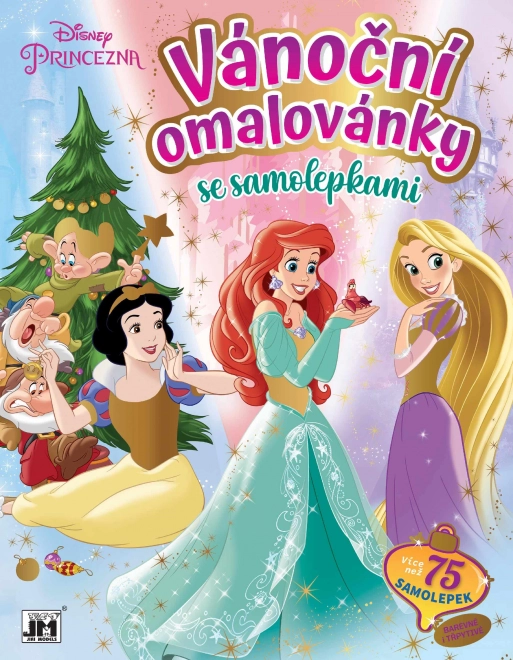 Vianočné omaľovánky so samolepkami Disney Princezné