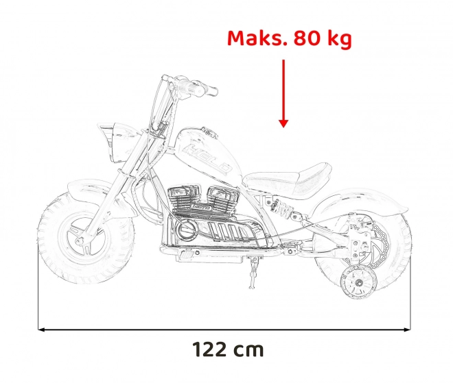 Detský motocykel Chopper Warrior ružový