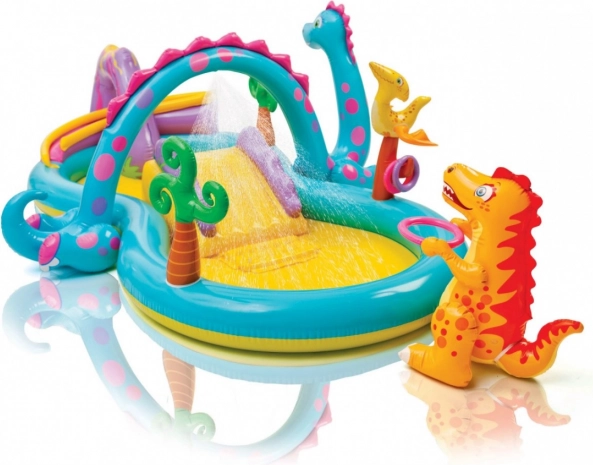 Nafukovacie vodné ihrisko Intex Dinoland so šmykľavkou a fontánou
