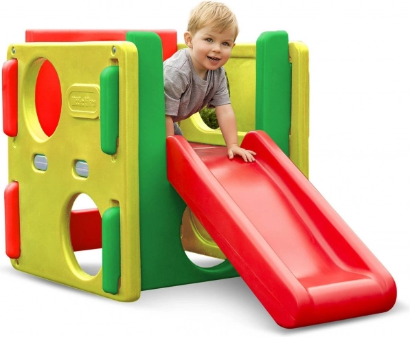 Little Tikes Jr. Activity Gym – prírodná vonkajšia a vnútorná preliezačka so šmykľavkou