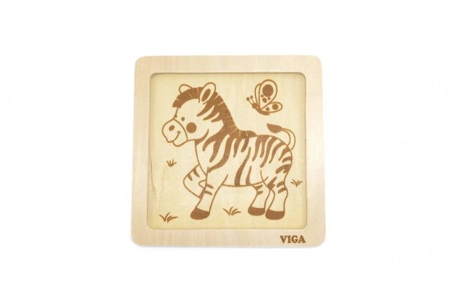 Drevené puzzle zebra