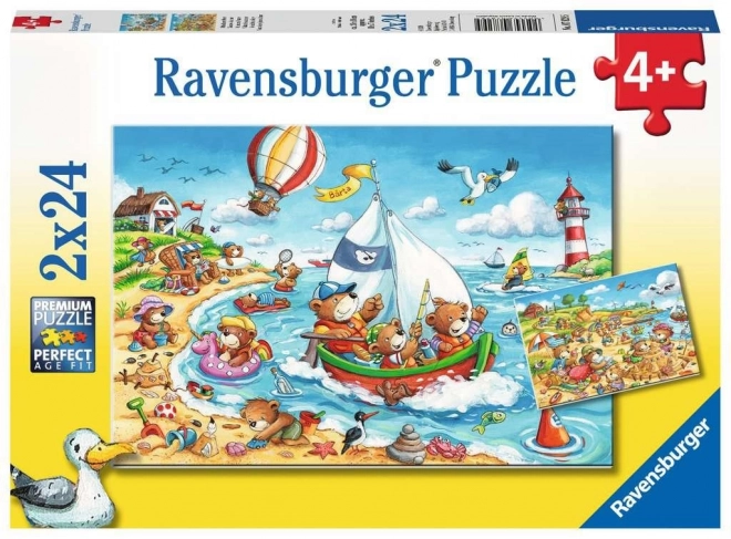 Ravensburger puzzle Prázdniny u mora 2x24 dielikov