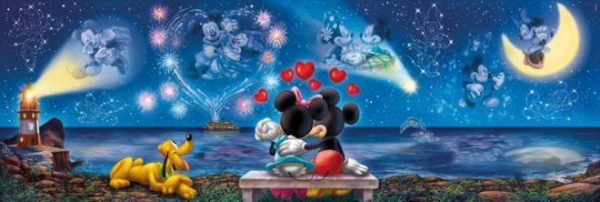 Panoramatické puzzle Mickey a Minnie