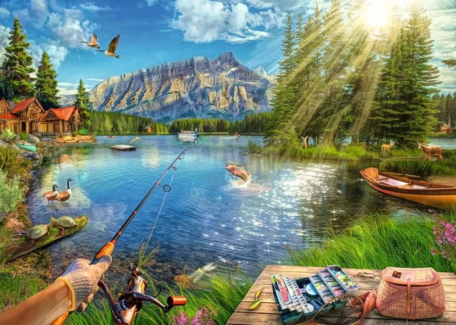 Puzzle Život pri jazere 1000 dielikov