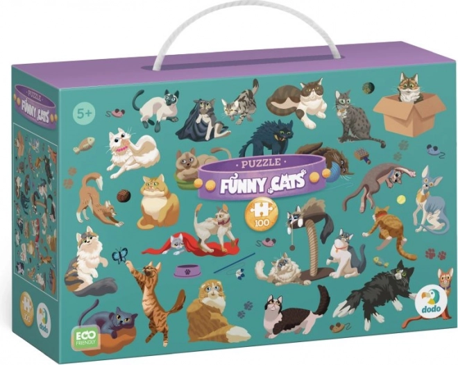 DODO Puzzle Zábavné Mačky 100 Kusov