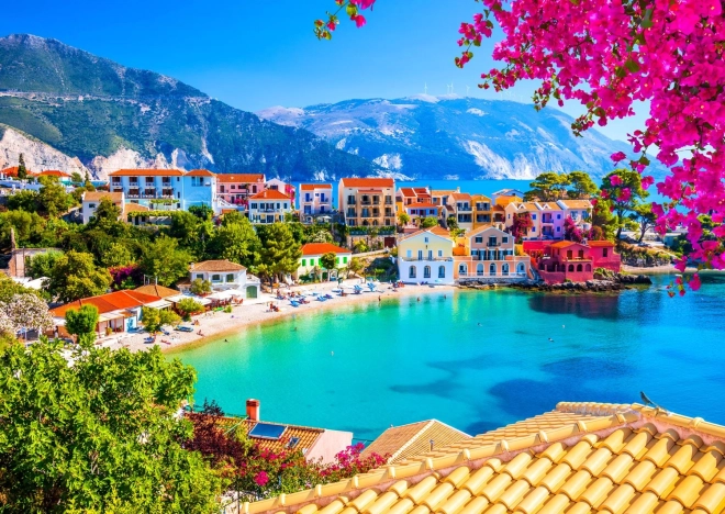 Užívanie Puzzle dedinka Assos na Kefalonii, Grécko 1000 dielikov