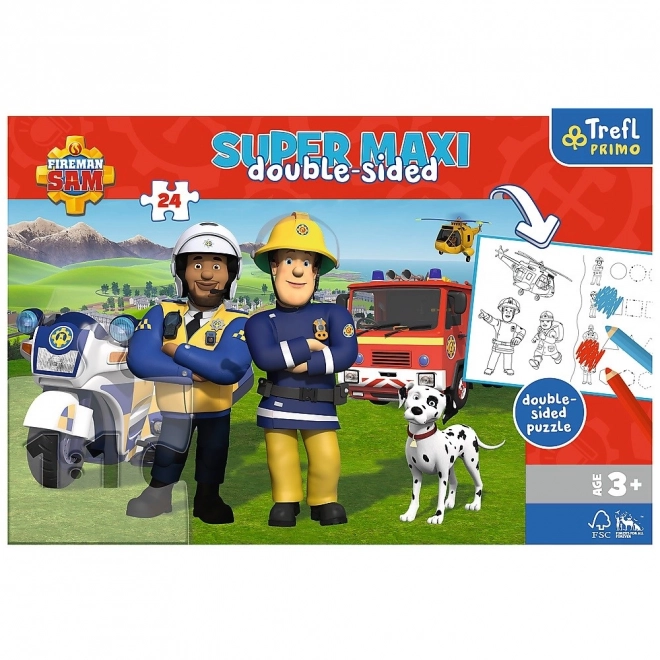 Obojstranné puzzle Požiarnik Sam a jeho tím 24 dielikov