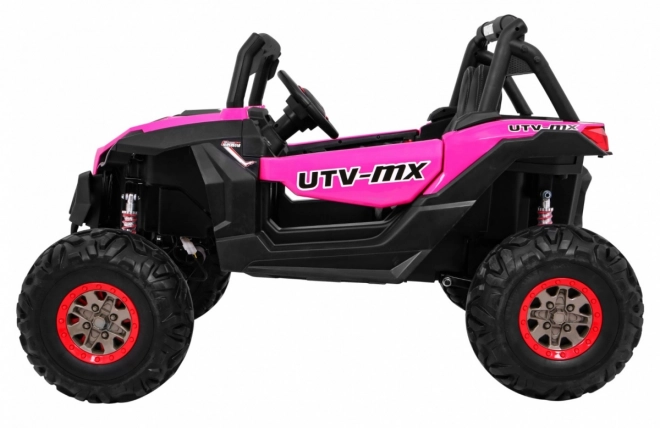 Detský kočík SuperStar ružový + pohon 4x4 + diaľkové ovládanie + batožinový priestor + MP3 LED + zámok dverí