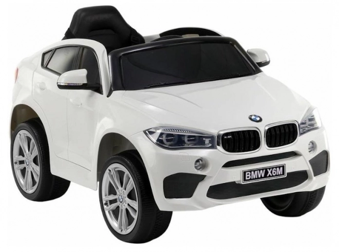 Elektrické auto BMW X6 biele s kožou a EVA kolesami