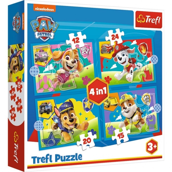 Puzzle 4v1 Bežiaci psíci Paw Patrol