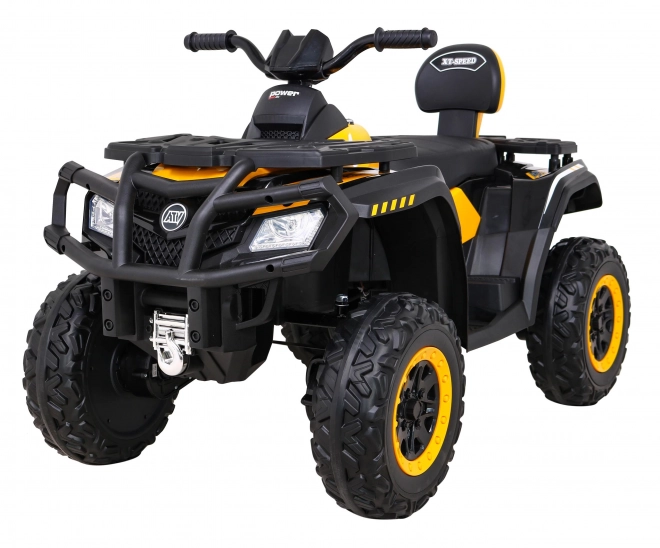 Štvorkolka XT-Speed pre deti žltá + 4x4 + EVA + pomalý štart + rádio MP3 + LED dióda