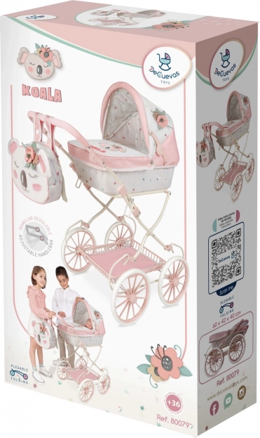 DeCuevas skladací kočík pre bábiky s batôžkom Koala 81 cm