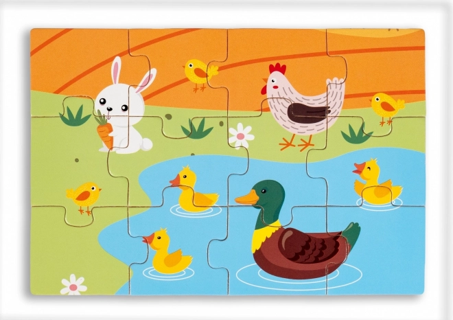 Drevené puzzle - život na dedine